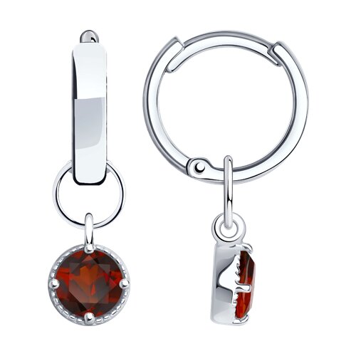 Серьги из серебра с гранатами - фото 1