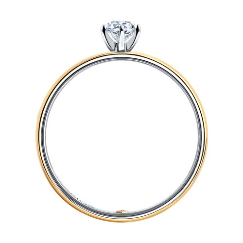 Кольцо из комбинированного золота с бриллиантами 1014044-01 SOKOLOV фото 2