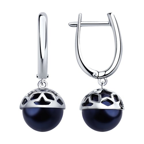 Серьги из серебра с жемчугом Swarovski