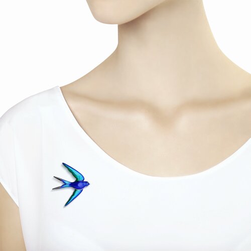 Брошь из серебра с эмалью - фото 4