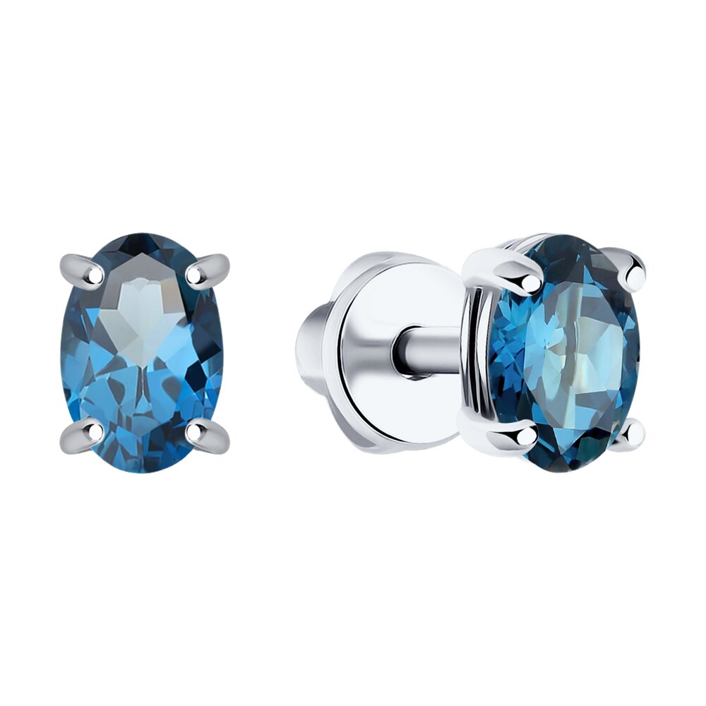 Серьги SOKOLOV из белого золота с лондон топазами