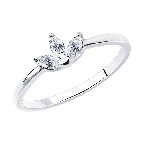 Кольцо из серебра с фианитами - фото 1