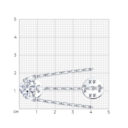 Брошь из серебра с фианитами - фото 3