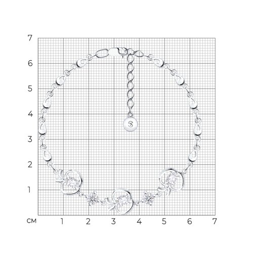 Браслет из серебра с фианитами - фото 6