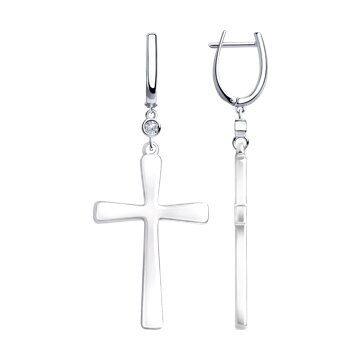 Серьги SOKOLOV из серебра с керамическими вставками и фианитами 3200₽