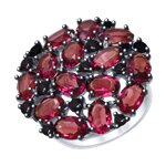 Кольцо из серебра с кристаллами Swarovski и фианитами