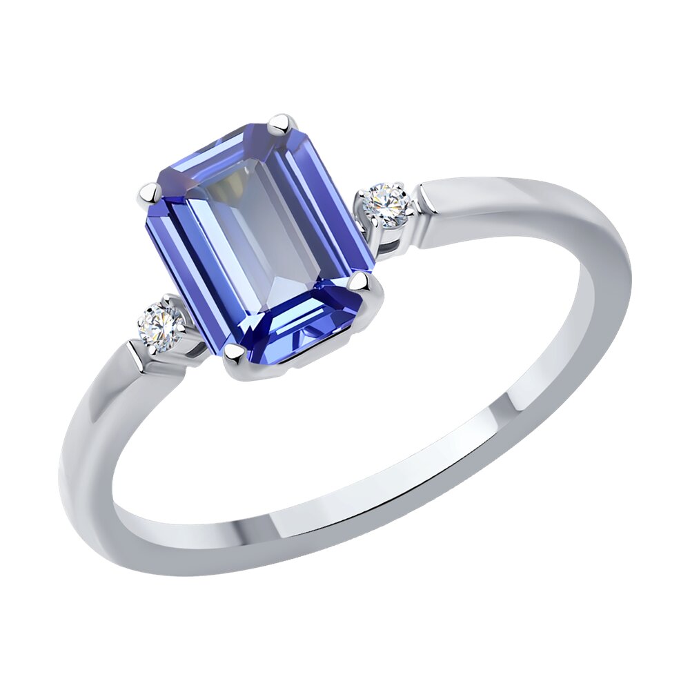 

Кольцо SOKOLOV Diamonds из белого золота с бриллиантами и танзанитом
