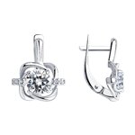 Серьги из серебра с фианитами