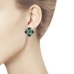 Серьги из серебра с миксом камней