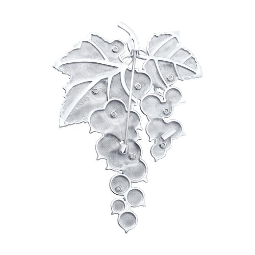 Брошь из серебра с фианитами и эмалью - фото 2