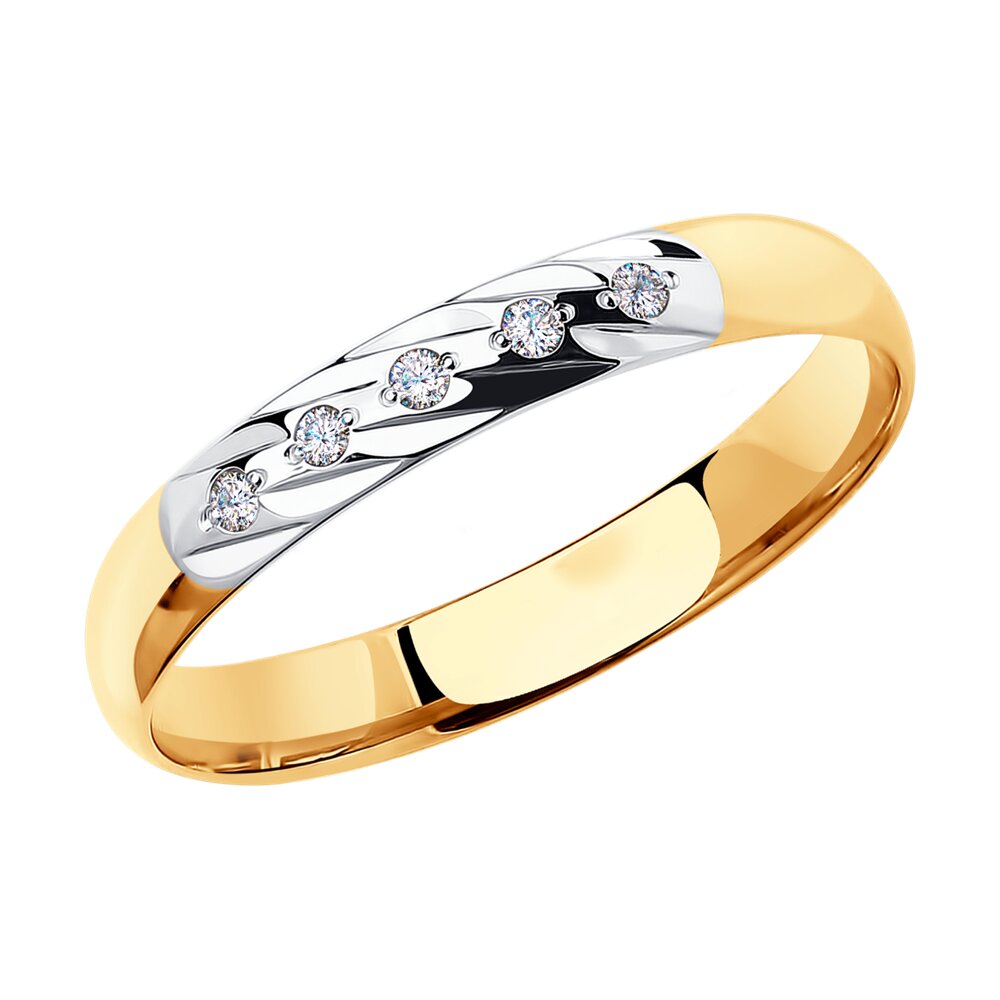 Обручальное кольцо SOKOLOV Diamonds из золота с бриллиантами, 1.69, золото, 1110169  - купить