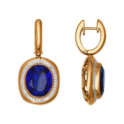 

Серьги SOKOLOV Diamonds из золота с бриллиантами и корундами сапфировыми (синт.)
