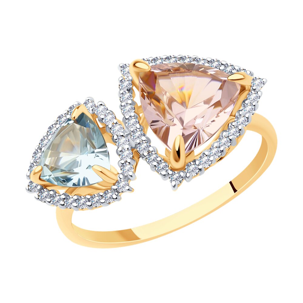 

Кольцо SOKOLOV из золота с ситаллами и фианитами