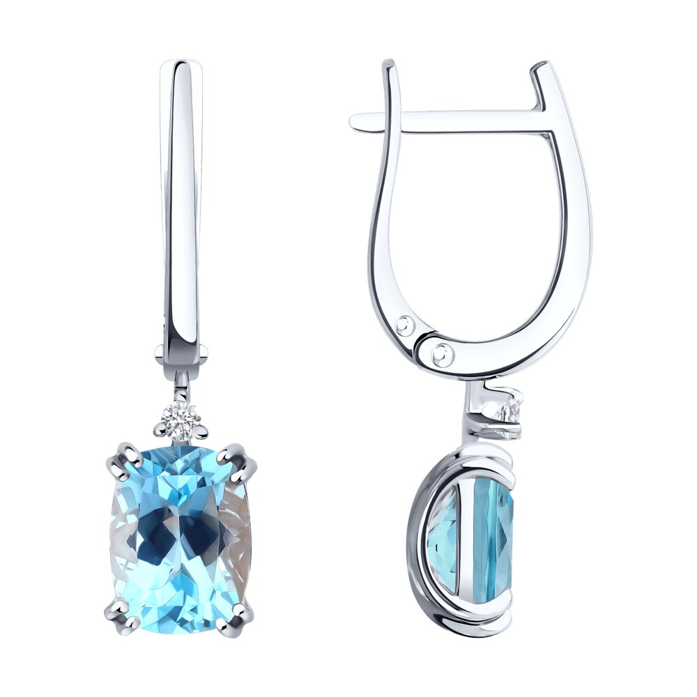 Серьги SOKOLOV из белого золота с топазами и фианитами 104990₽