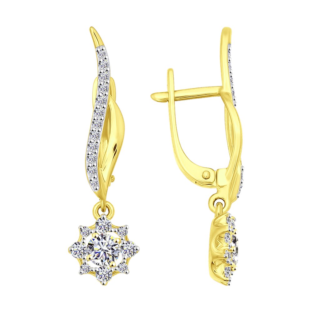 

Серьги SOKOLOV из желтого золота со Swarovski Zirconia
