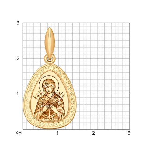 Нательная иконка Божьей Матери, Семистрельная