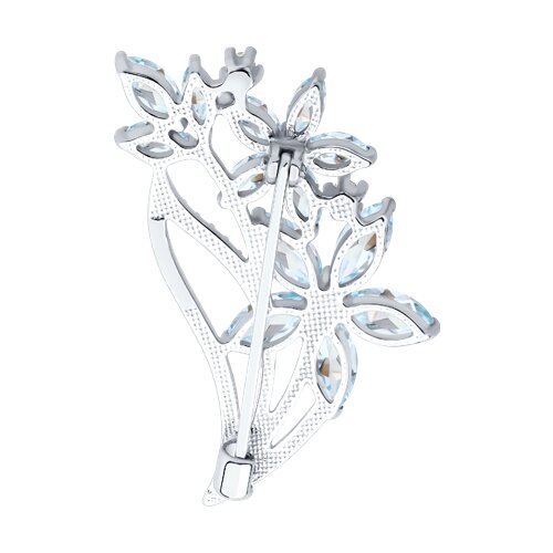 Брошь из серебра с топазами и фианитами - фото 2