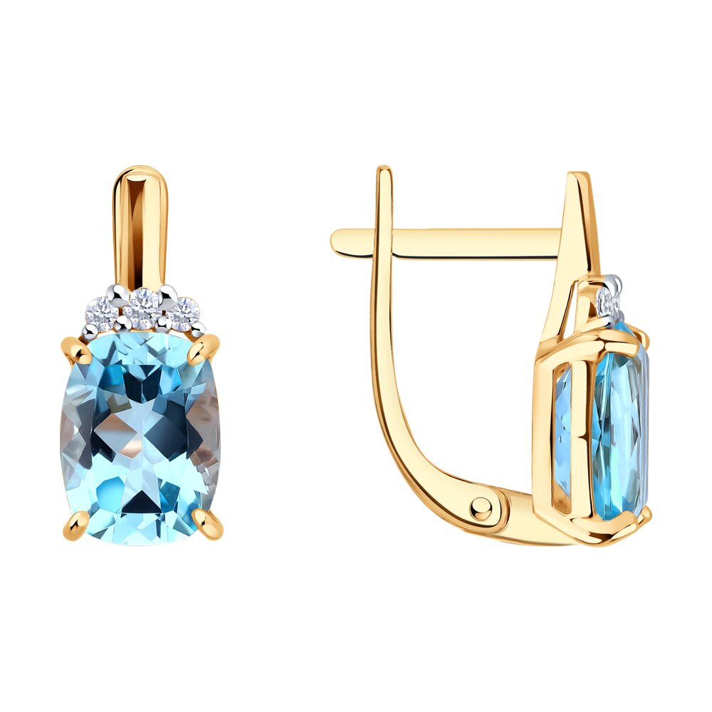 Серьги SOKOLOV из золота с топазами и фианитами