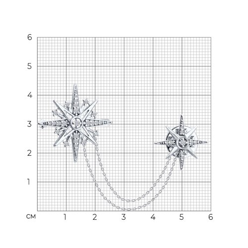 Брошь из серебра с фианитами - фото 4