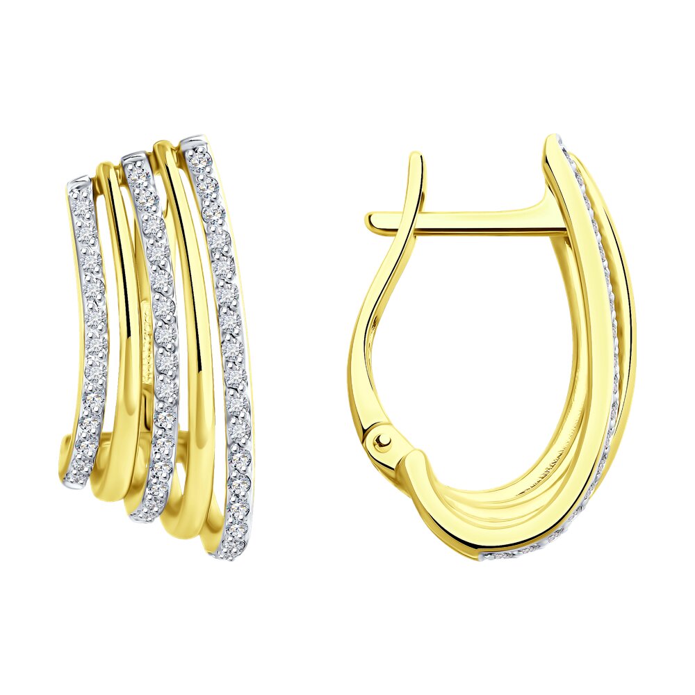 Серьги SOKOLOV из желтого золота с бриллиантами