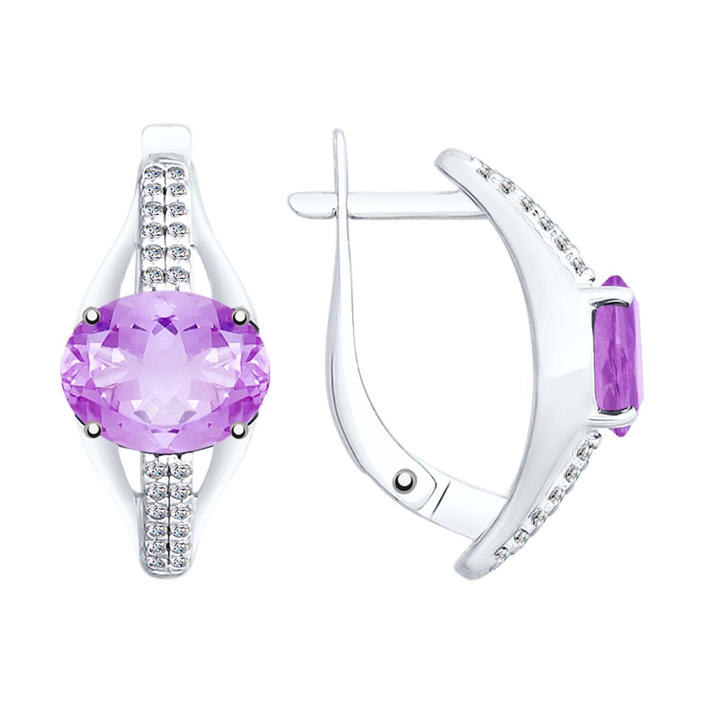 

Серьги SOKOLOV из серебра с аметистами и фианитами