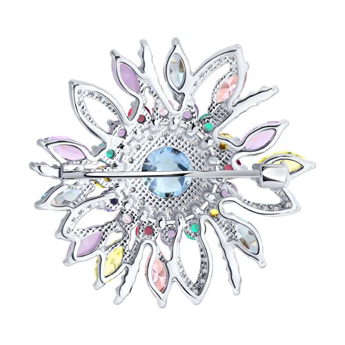 Брошь из серебра с фианитами - фото 2