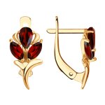 Серьги из золота с гранатами