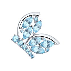 Брошь SOKOLOV из серебра с топазами и фианитами 2560₽