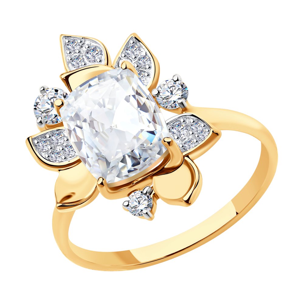 

Кольцо SOKOLOV из золота с топазом Swarovski и фианитами Swarovski