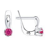 Серьги из серебра с розовыми фианитами