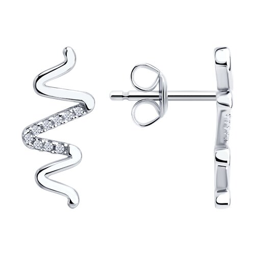 Серьги из серебра с фианитами - фото 1