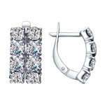Серьги из серебра с фианитами
