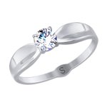 Кольцо из белого золота со Swarovski Zirconia