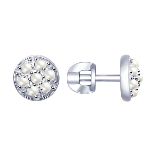 Серьги из серебра с жемчугом Swarovski