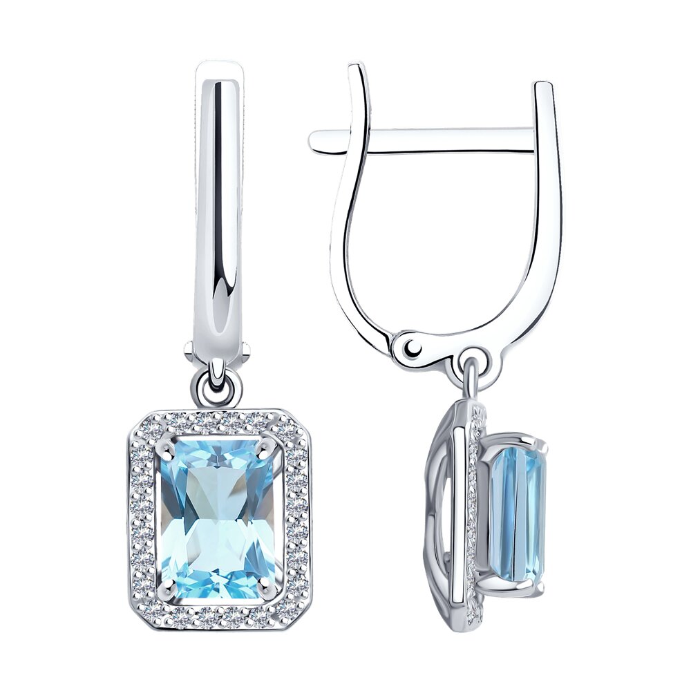 

Серьги SOKOLOV Diamonds из белого золота с бриллиантами и топазами