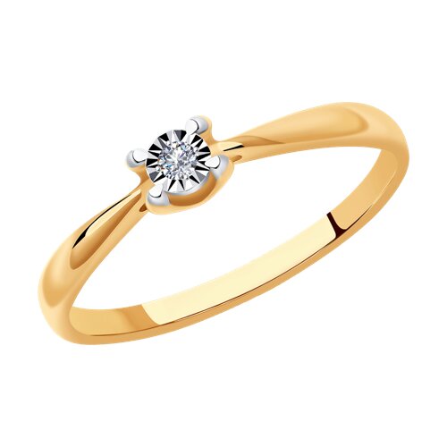 Помолвочное кольцо из золота с бриллиантом 1011409 sokolov фото