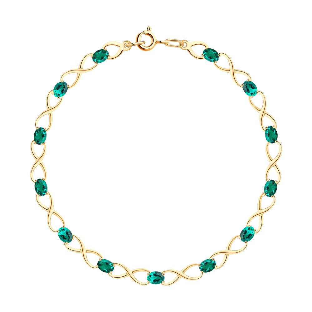 Браслет SOKOLOV из золота с гидротермальными изумрудами