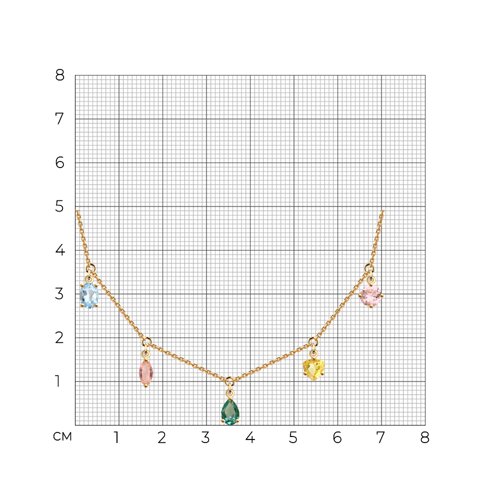Колье из золота с миксом камней SOKOLOV - купить в официальном интернет ...