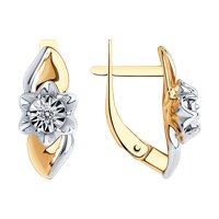 Серьги из комбинированного золота с бриллиантами