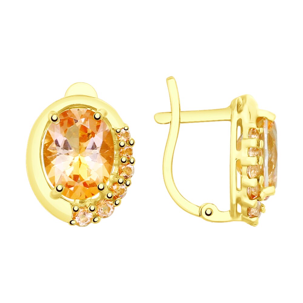 

Серьги SOKOLOV из желтого золота с топазами Swarovski