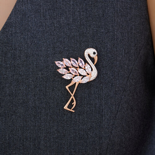 Брошь из золочёного серебра с ситаллами и фианитами - фото 3