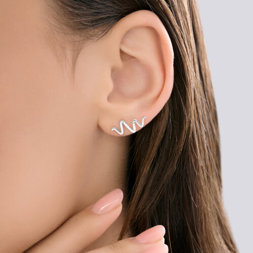 Серьги из серебра с фианитами - фото 3