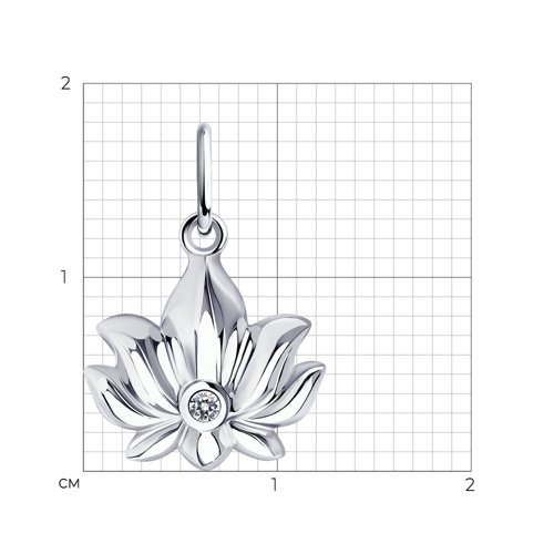 Подвеска из серебра с фианитом - фото 2