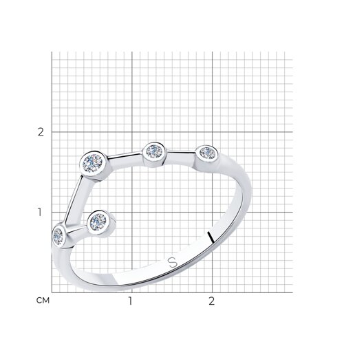 Кольцо из серебра с фианитами - фото 6