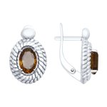 Серьги из серебра с раухтопазами