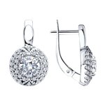 Серьги из серебра с фианитами