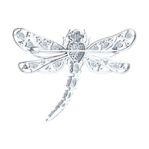 Брошь из серебра с фианитами - фото 2