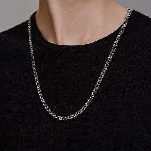 Цепь из чернёного серебра с алмазной гранью - фото 3