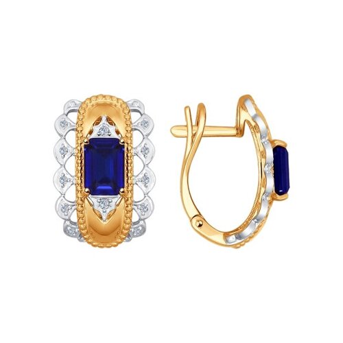 

Серьги SOKOLOV из золота с бриллиантами и корундами сапфировыми (синт.)