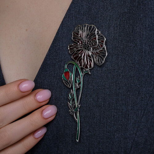 Брошь из серебра с эмалью - фото 3